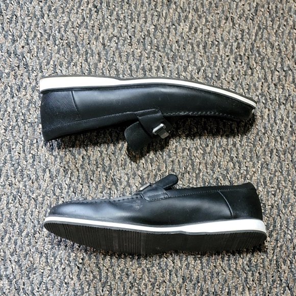 Men's Black Calvin Klein White Sole Loafers Size 10 - Picture 4 of 16